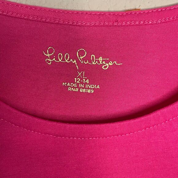 Lilly Pulitzer Girls' Mini Giavanna Dress XL High Tide Navy Pineapple Paradise - Picture 2 of 5